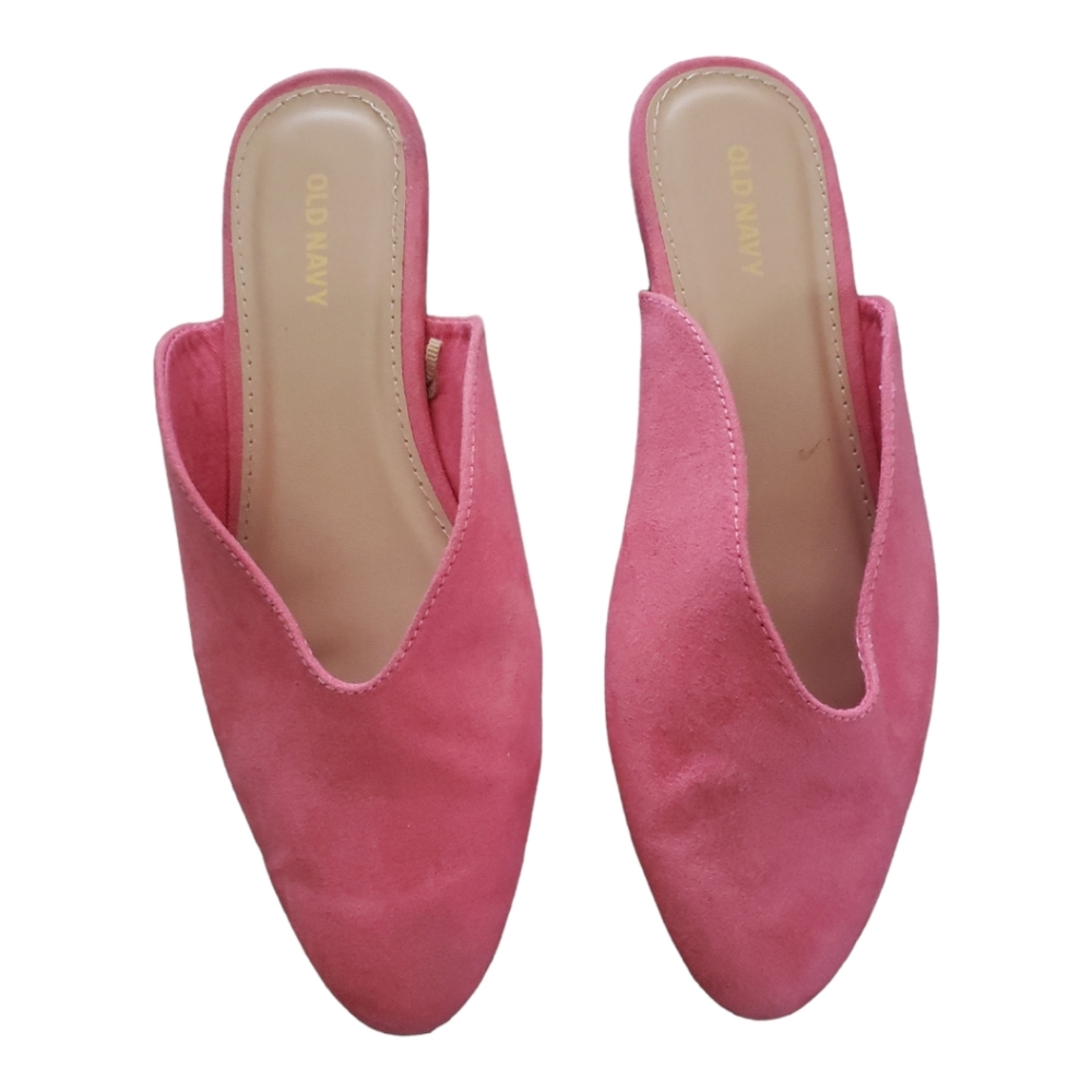 Old Navy Pink Suede Mules